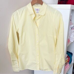 J. Crew Yellow and White Striped Cotton Button-Up Shirt